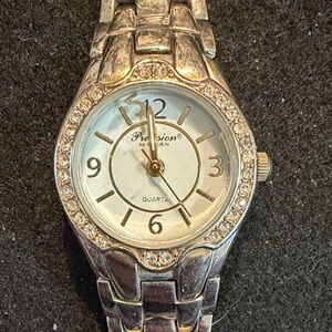 Premier Silver Women's Crystal Accent Quartz Watch